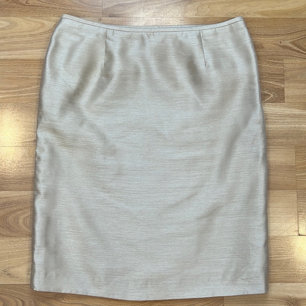 Le Suit Light Gold Pencil Skirt Size 12
